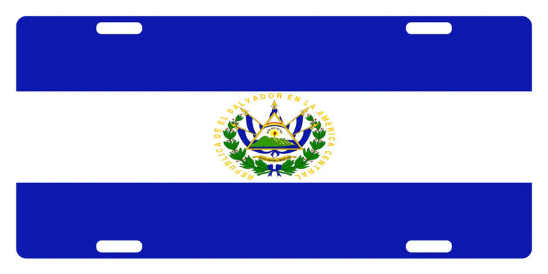 El Salvador Flag Embossed License Plate