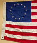 Betsy Ross Vintage Tea Stained 3'x5' Embroidered Flag ROUGH TEX® Cotton