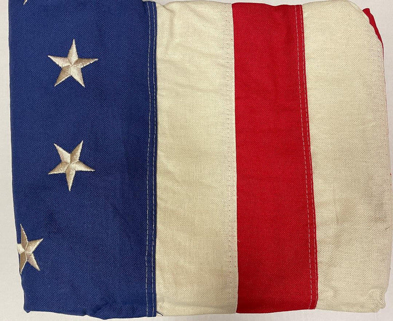 Betsy Ross Vintage Tea Stained 3'x5' Embroidered Flag ROUGH TEX® Cotton