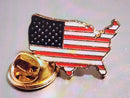 America USA Flag Lapel Pin United States Map Pins