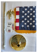 American USA Indoor Flagpole Eagle Base Pole All Heavy Duty Metal Hardware 3x5 U.S. Flag Sale