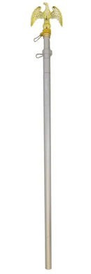 Silver Telescoping 8 Foot Indoor Flagpole Aluminum Gold Eagle