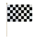 Checker Race 8"x12" Stick Flag Rough Tex® with 24" Wooden Staff
