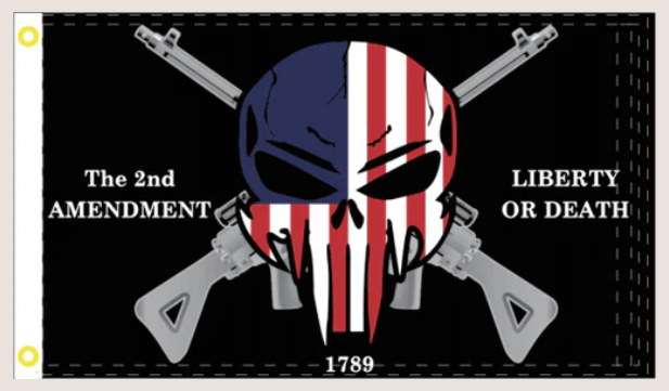 Punisher 2nd Amendment Liberty or Death 1789 2'x3'  Double Sided Flag Rough Tex® 100D