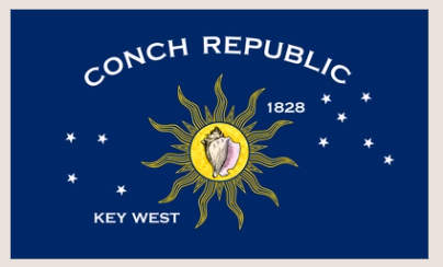 Conch Republic Key West 40"x28" Embroidered Double Sided Flag ROUGH TEX® 300D with 2 Grommets