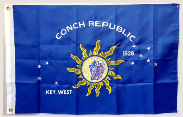 Conch Republic Key West 40"x28" Embroidered Double Sided Flag ROUGH TEX® 300D with 2 Grommets