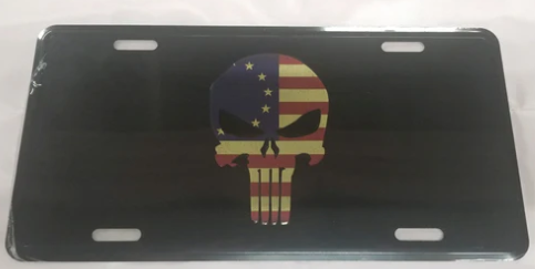 Betsy Ross Punisher Embossed License Plate