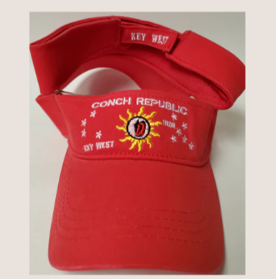 Conch Republic Key West Red Embroidered Visor