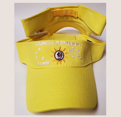 Conch Republic Key West Yellow Embroidered Visor