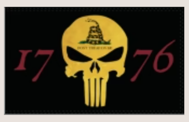 Punisher Gadsden 1776 3'X5' Flag ROUGH TEX® 100D