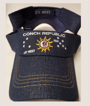 Conch Republic Key West Denim Embroidered Visor