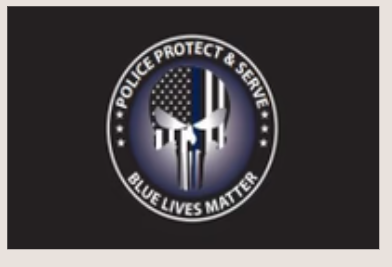 Police Punisher Protect & Serve Blue Lives Matter 12"x18" Double Sided Flag ROUGH TEX® 100D