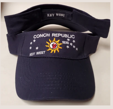 Conch Republic Key West Black Embroidered Visor