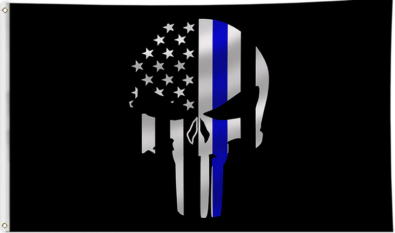 Police Punisher Black 5'x8' Flag Rough Tex ® 100D