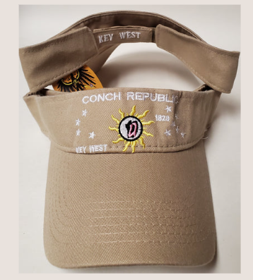 Conch Republic Key West Tan Embroidered Visor