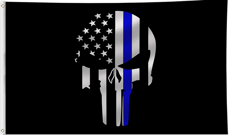 Police Punisher Black 4'x6' Flag Rough Tex® 100D