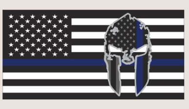 US Police Memorial Punisher Spartan Helmet Bumper Stickers Made in USA