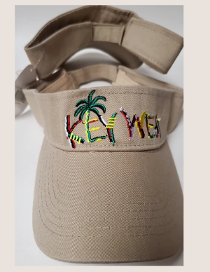 Key West Palm Tree Tan Embroidered Visor