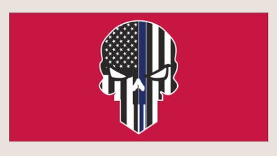 US Police Punisher Red Bumper Stickers Made in USA