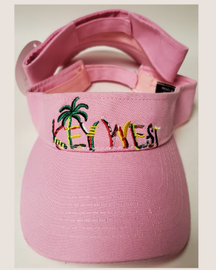 Key West Palm Tree Pink Embroidered Visor