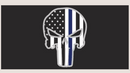 US Police Punisher Black Bumper Stickers Made in USA
