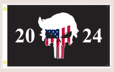 Punisher Trump White Hair 2024 3'X5' Flag ROUGH TEX® 100D