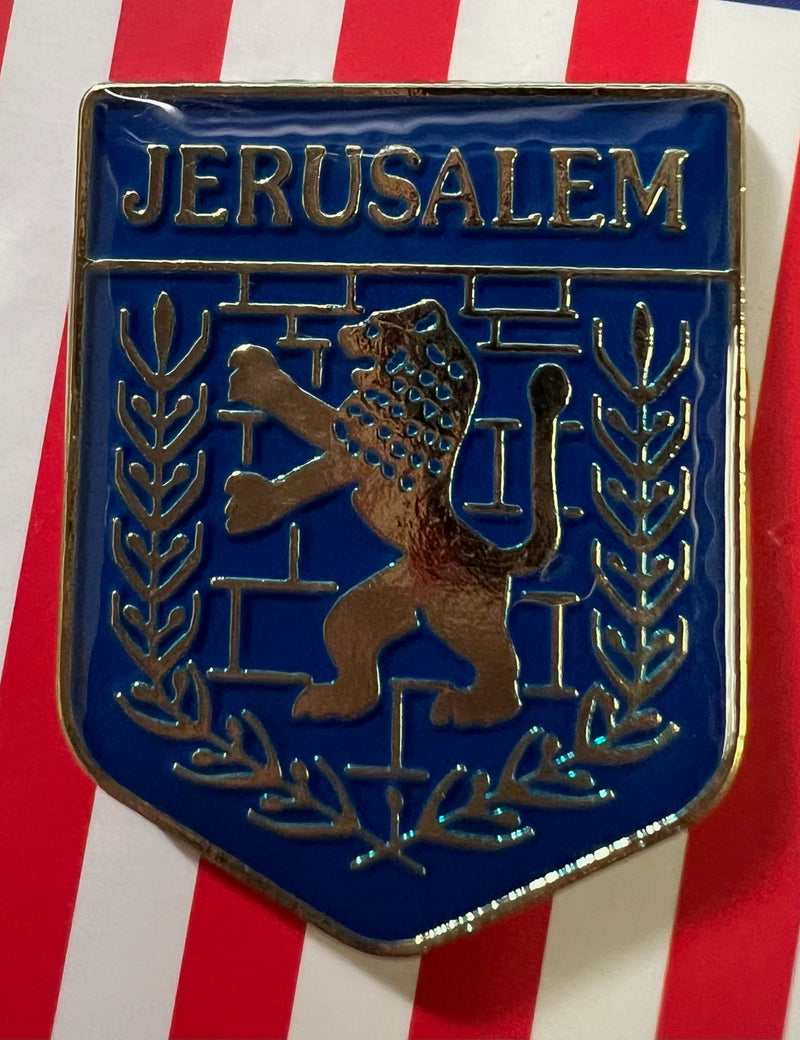 Jerusalem Lion of Judah Badge Lapel Pin Israel Official
