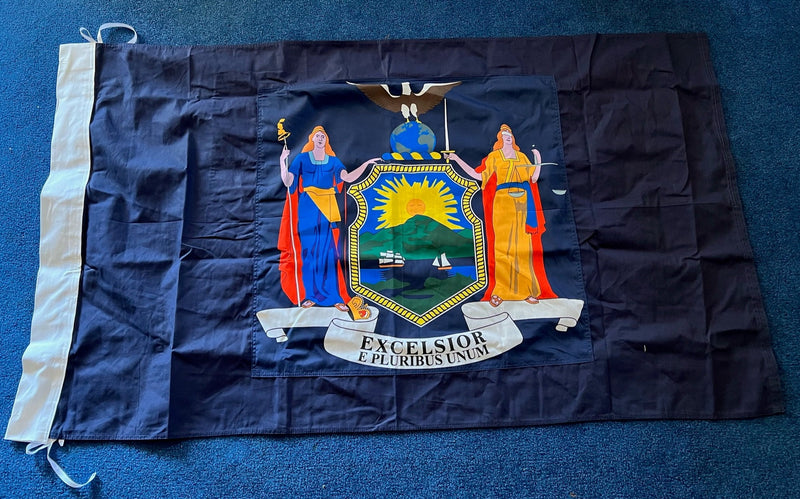 New York 3'x5' Sewn Flag ROUGH TEX® Cotton with Sleeve