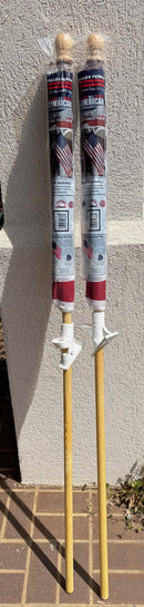Two Pack All American USA Flagpole Kits 2.5x4 Feet U.S. Printed Cotton Sleeved Flag Made In U.S.A.