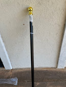 6' Foot Black Spinning Pole With Gold Ball