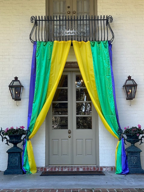 Mardi Gras Pull Down Bunting 6 Feet x 11 Feet New Orleans Lafayette Mobile