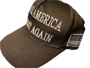 Make America Great Again Never Surrender USA Flag Black Steel Grey Embroidered Caps
