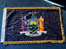 New York 3'x5' Sewn Flag ROUGH TEX® Cotton with Sleeve & Gold Fringe