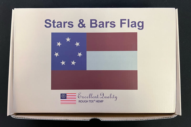 American Stars and Bars 7 Stars 3'x5' 100% Organic Hemp USA Embroidered & Sewn Gift Boxed Flag