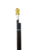 6' Foot Black Spinning Pole With Gold Ball