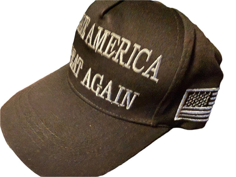 Make America Great Again Never Surrender USA Flag Black Steel Grey USA 45 47 Embroidered Trump Caps Dark MAGA