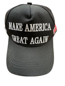 Make America Great Again Trump Black & White American Flag USA 45 47 Embroidered Caps Mesh Back