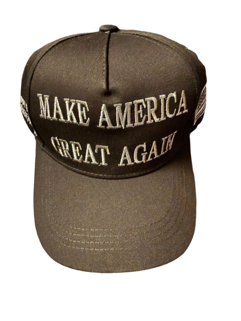 Make America Great Again Never Surrender USA Flag Black Steel Grey USA 45 47 Embroidered Trump Caps Dark MAGA