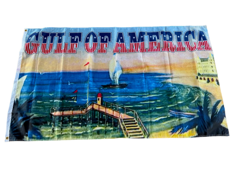 Gulf of America Limited Edition American Beach Flags 3x5 Feet 100D Rough Tex
