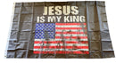 Jesus Is My King USA 3'X5' Flag ROUGH TEX® 68D NO HEADER CARD