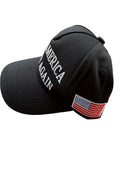 Make America Great Again Trump BLACK & WHITE American Flag USA 45 47 Embroidered Caps
