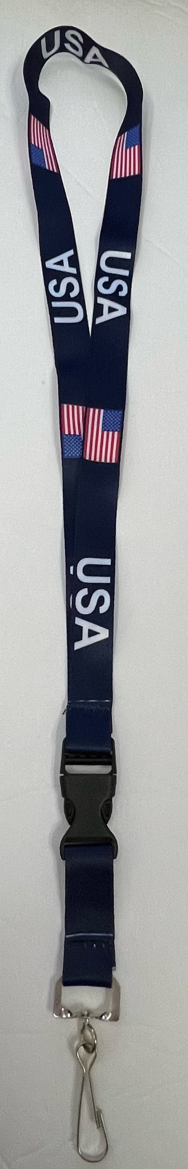 USA Navy Blue Lanyard American Flag U.S.A. Lanyards