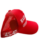 Make America Great Again Trump Red American Flag USA 45 47 Embroidered Caps Mesh Back