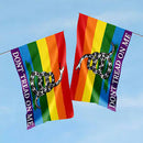 Gadsden Pride (Rainbow) Stick Flags Dont Tread on Me  - 12''X18'' Flag With Wood Staff Rough Tex® 68D