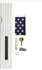 U.S.A. Case of Three Aluminum American Flag Pole Kits 25' Feet Flagpoles USA Flags Included