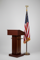 Indoor American Flag Kit next to Presidential Podium