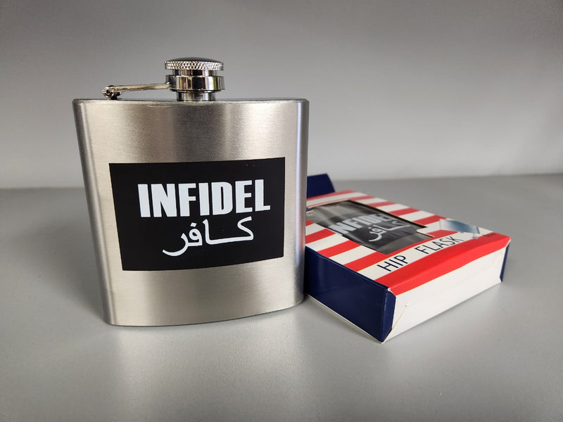Infidel American Black Flag Flask Stainless Steel 6 Ounce Gift Set