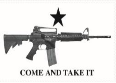 Come and Take It M4 12"x18" Stick Flag ROUGH TEX® 100D 30" Wooden Staff