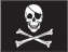 Jolly Roger Pirate 12"x18" Stick Flag ROUGH TEX® 100D 30" Wooden Staff