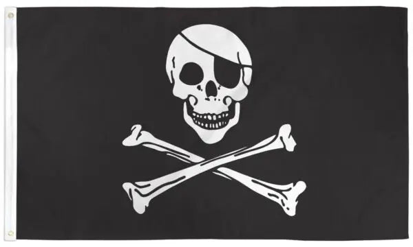 Jolly Roger Eye Patch 3'X5' Flag ROUGH TEX® 68D